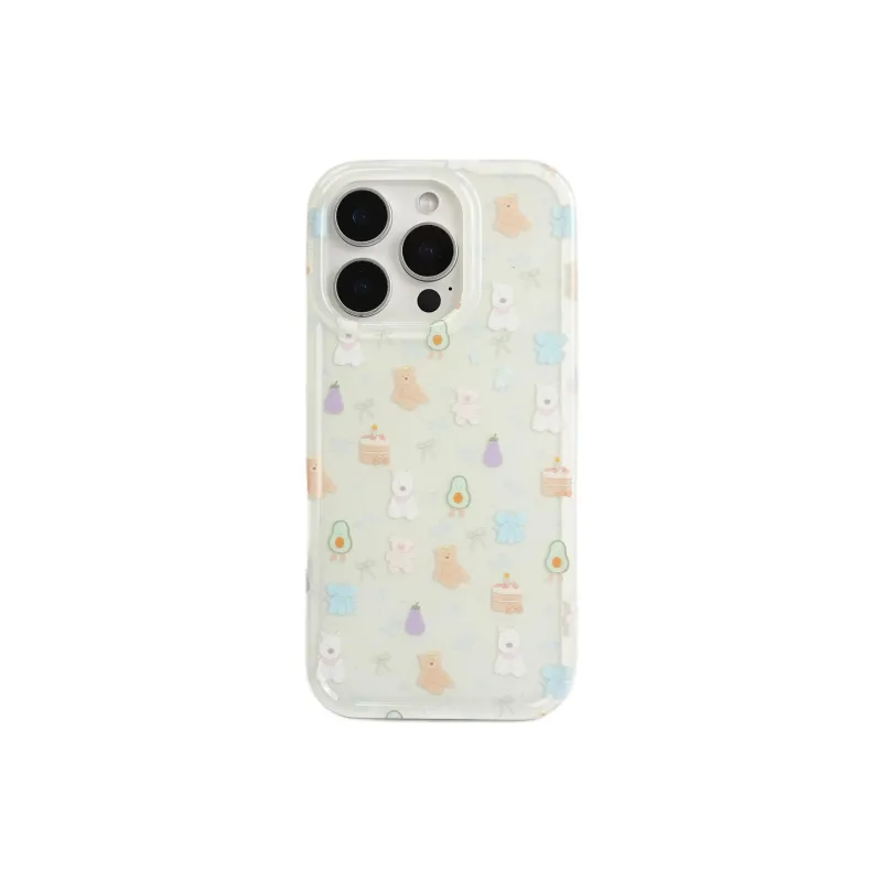 Wei Xin Acrylic Material Full Screen Eggplant Bear Phone Cases Compatible With IPhone 16/15 Pro Max/Apple 13/14 Pro/Max-4