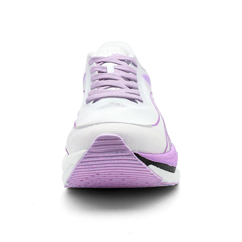 ALI THE FOX Cushioned Wear Resistant Breathable Impact Resistant Lightweight Low Top Running Shoes Men's White Purple-4