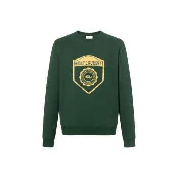 SAINT LAURENT University Crest Print Sweatshirt