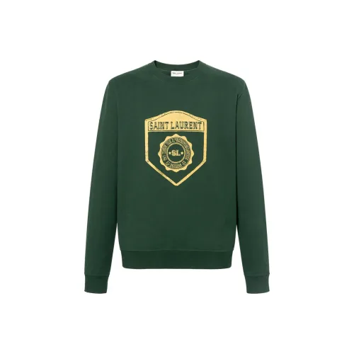 SAINT LAURENT University Crest Print Sweatshirt