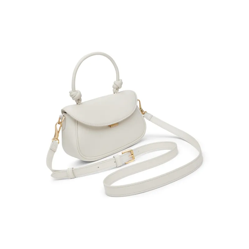 CHARLES&KEITH PU Fudge Packets Handbag, Crossbody Bag Trumpets Women's Cream Milk White/Sea Salt Blue/Bubble Gum Pink-2
