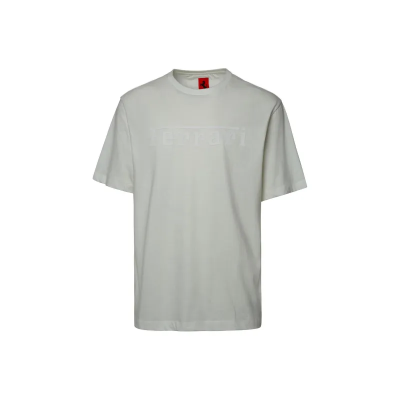 Ferrari Silicone Logo print Cotton T shirt-0