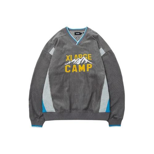 XLARGE Space Jam: A New Legacy V-Neck Loose Fit Sweatshirt Unisex Gray