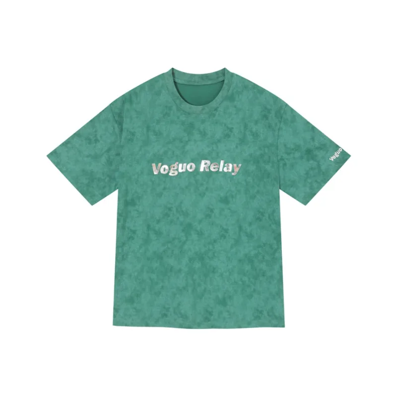 Voguo Relay Couple Set Loose Fit Crew Neck Short Sleeved T Shirts Unisex Black, White, Green-29