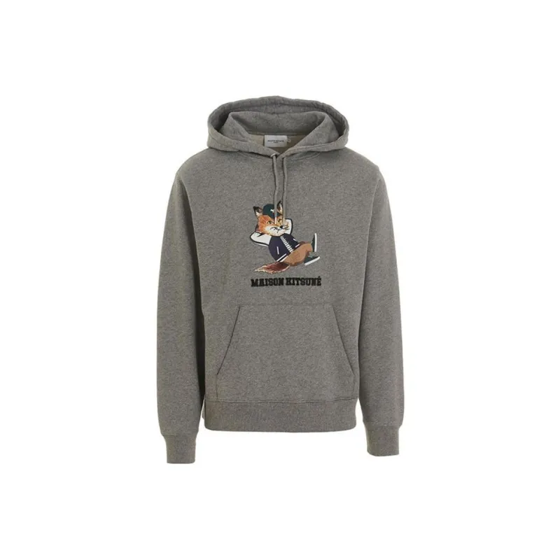 Maison Kitsune Logo print Cotton Hoodie-0