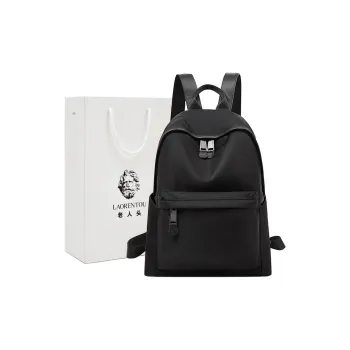 Old Man's Head Cow Leather Backpack Regular Women's Black