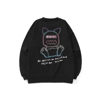 Bt Crew Neck Loose Fit Regular Sweatshirt Unisex Black