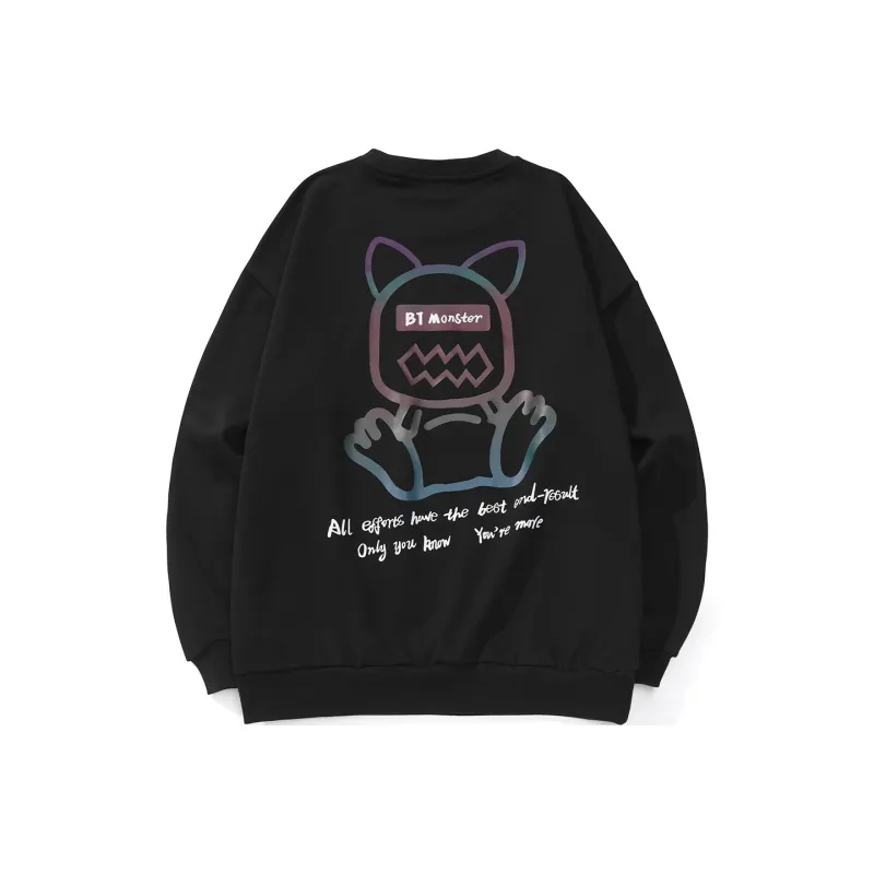 Bt Crew Neck Loose Fit Regular Sweatshirt Unisex Black-0