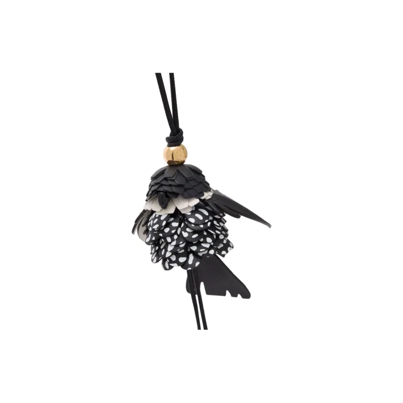LOEWE Classic Calfskin Bag Charm Bag Accessory Women's Black & Soft White-1