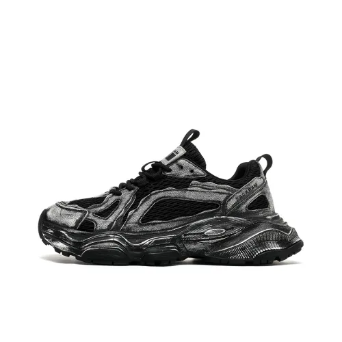 OUBT Vintage Distressed Height Increasing, Breathable, Slip Resistant Low Top Chunky Sneakers Men
s