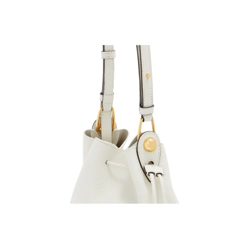 Furla Grain Calfskin With Soft Calfskin Bucket Bags Shoulder Bags Mini Women's White-4