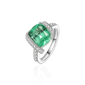 FUNNXI Copper Alloy Rings Women's Green