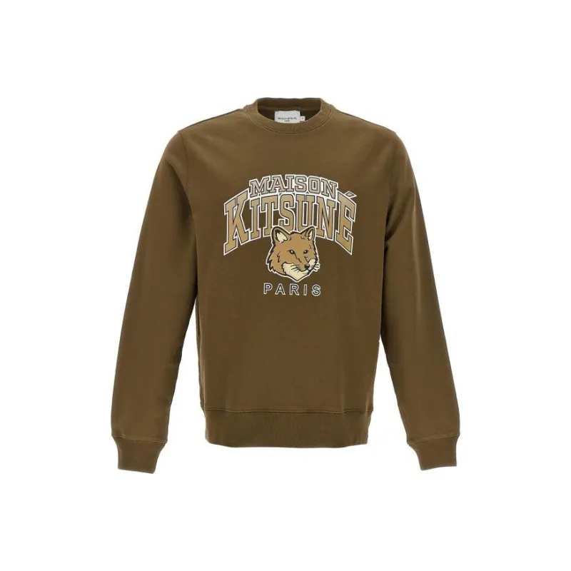 Maison Kitsune Logo Printed Crewneck Sweatshirt-0