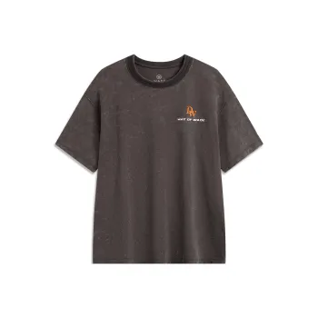 LiNing T Shirt Men's Dark Chocolate Brown Washed