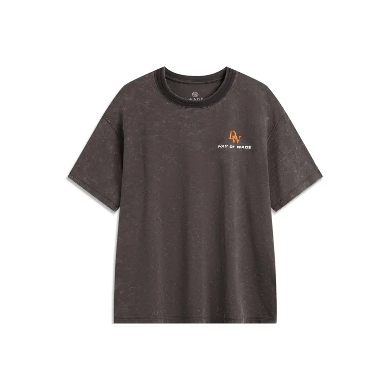 LiNing T Shirt Men's Dark Chocolate Brown Washed-0