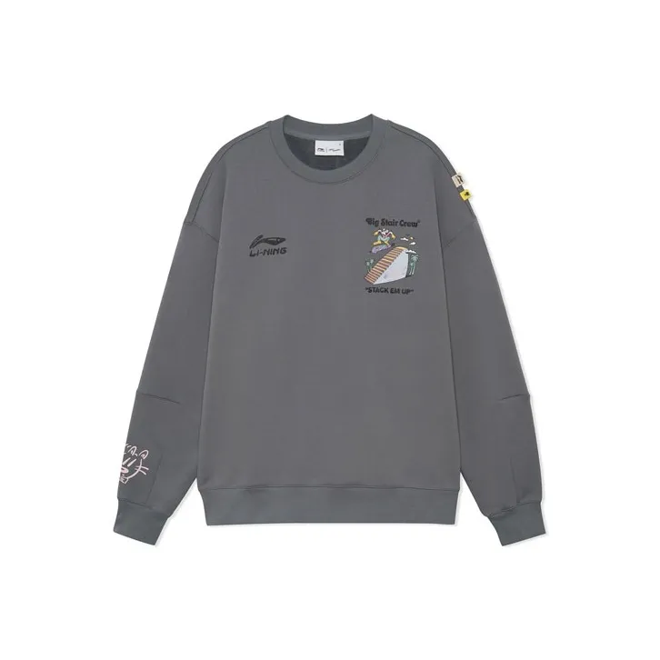 LiNing Skateboard Sweatshirt Unisex Gray-0