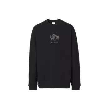 Burberry Deer Embroidered Cotton Sweatshirt