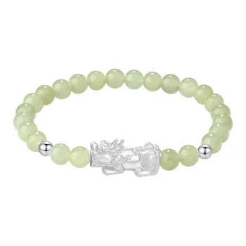 JINZHIFU Hetian Jade Bracelets Pale Greenish White Jade Unisex