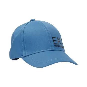 EMPORIO ARMANI 100% Cotton Baseball Caps Unisex Blue