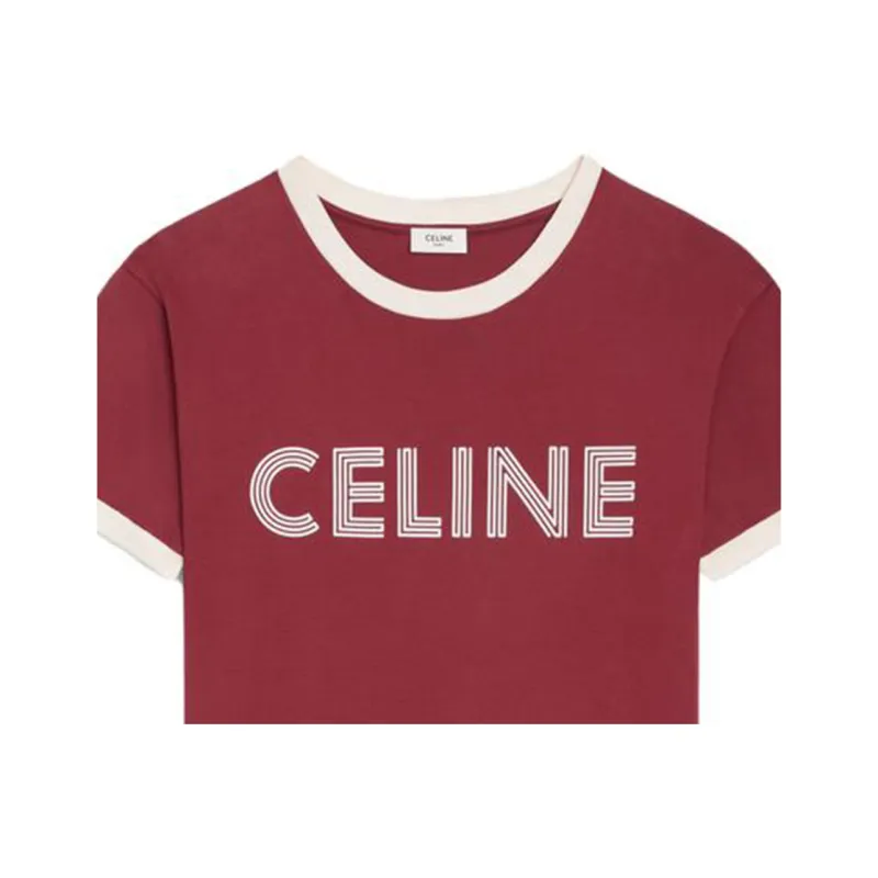CELINE T Shirts Men Grape Red-2