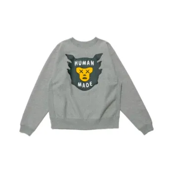 Kaws X HUMAN MADE HUMAN MADE X KAWS Co branded Series Sweatshirts Unisex Gray