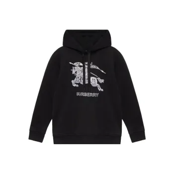 Burberry Embroidered Ekd Cotton Hoodie