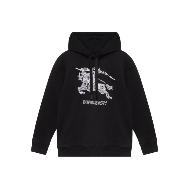 Burberry Embroidered Ekd Cotton Hoodie-0