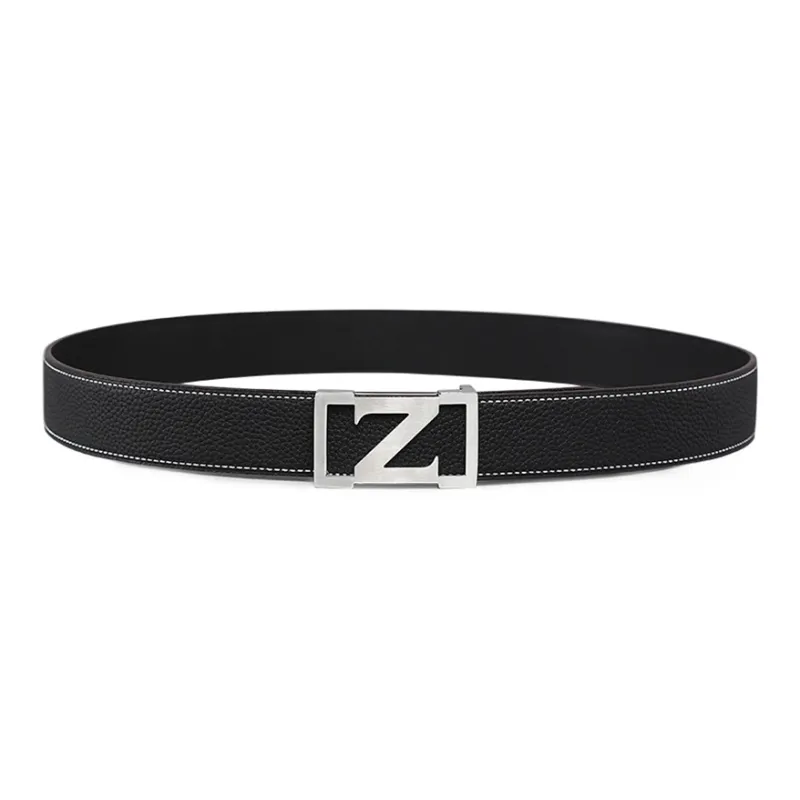 V.V.Brown Top Grain Cow Leather, Cow Leather, Stainless Steel, Genuine Leather Belt Men's 3.8cm-0