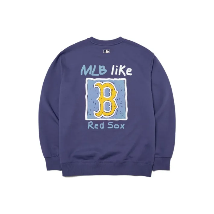 MLB Boston Red Sox Sweatshirts Unisex Dark Purple-0