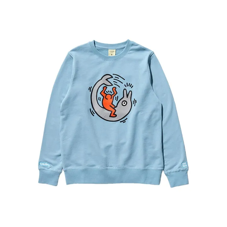 STAYREAL KAISIHALIN Crew Neck Loose Fit Regular Sweatshirt Unisex Light Blue-0