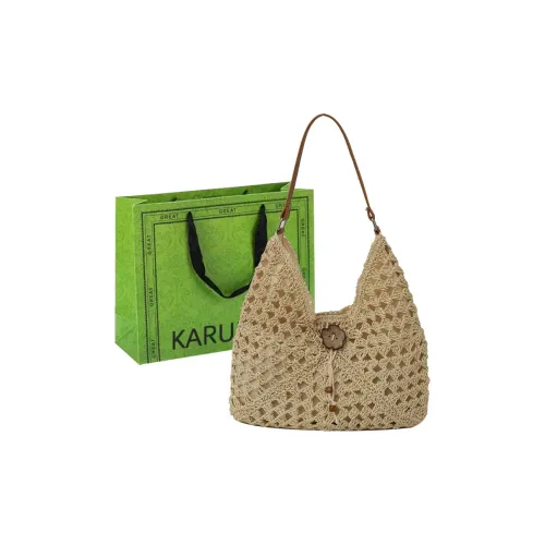 KARUISHA Straw Woven Shoulder Bag Women's Multicolor