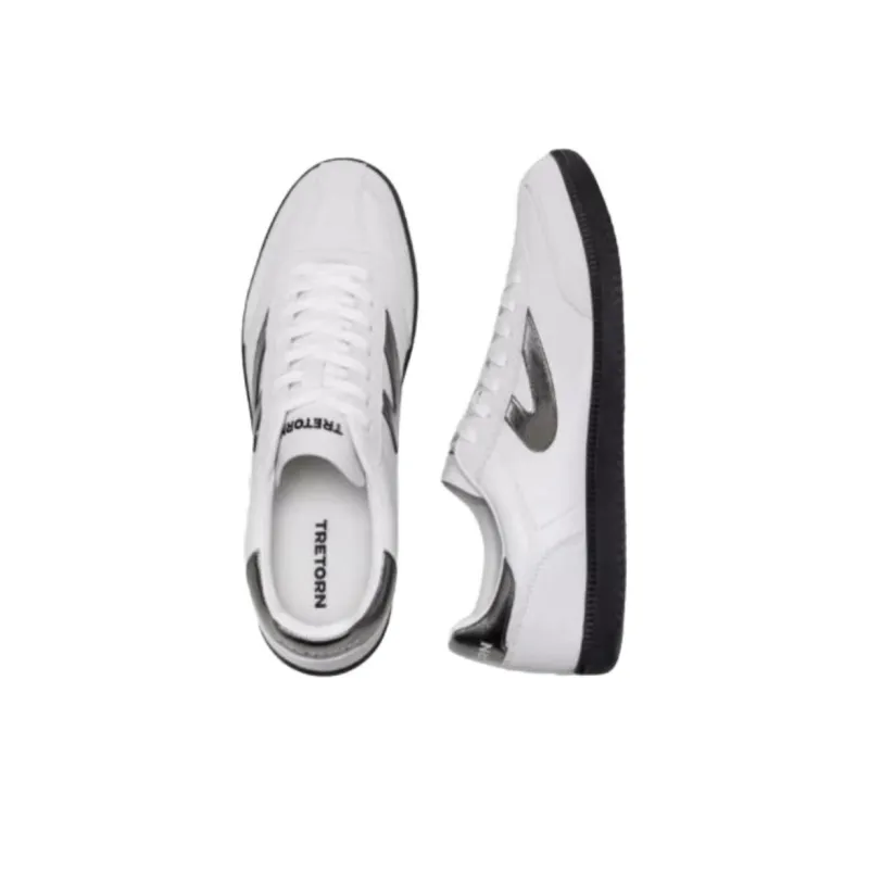 TRETORN COPP T Slip-Resistant Low-Top Skateboard Shoes Unisex White Black Gold-2