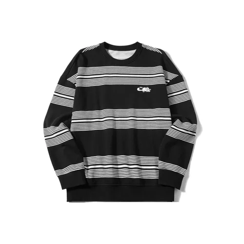 N-MAX Sweatshirts Unisex Black White Stripes