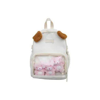 BUBM Nylon Backpack Regular Women's White/Black/Yellow/Blue