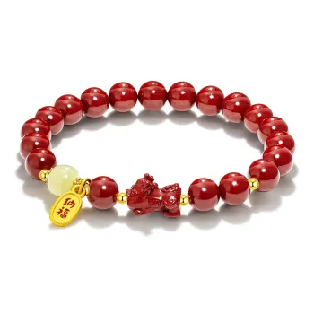 Jodie&Kevin Reconstructed Cinnabar Bracelets Unisex