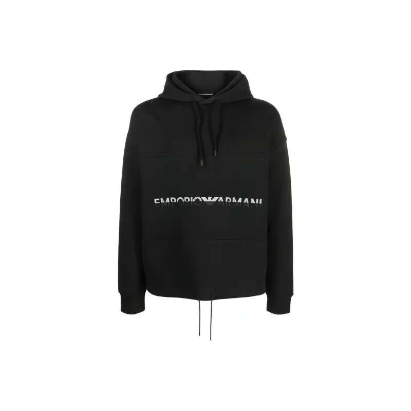 EMPORIO ARMANI Logo embroidered Cotton Hoodie-0