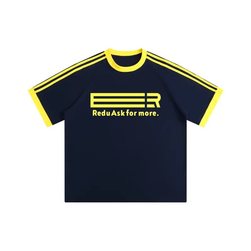 REDU T-Shirt Unisex White & Black Stripes-4