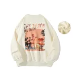 Crew Neck Apricot Fleece-Lined