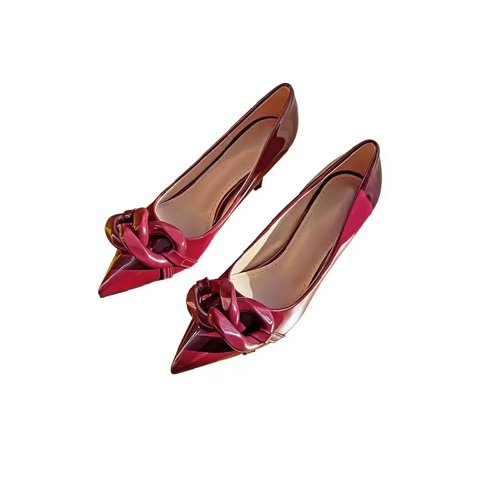 TADSW High Heels Women's Burgundy-1
