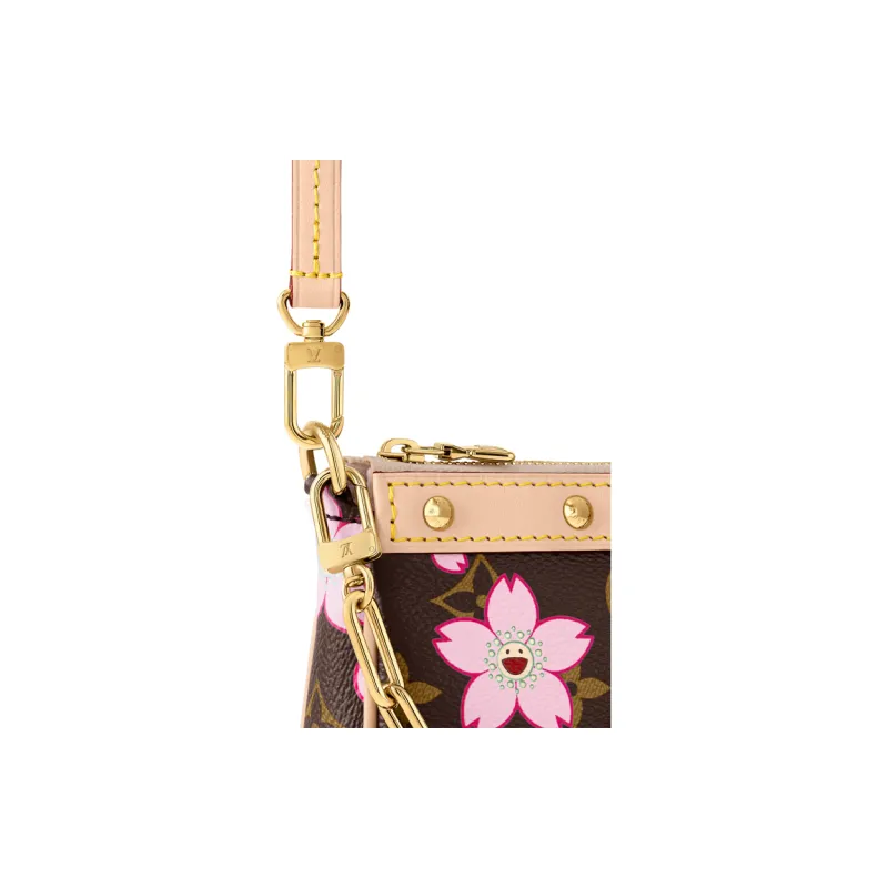 LOUIS VUITTON X Takashi Murakami Cherry Blossom Pochette Accessoires Sakura Brown-5