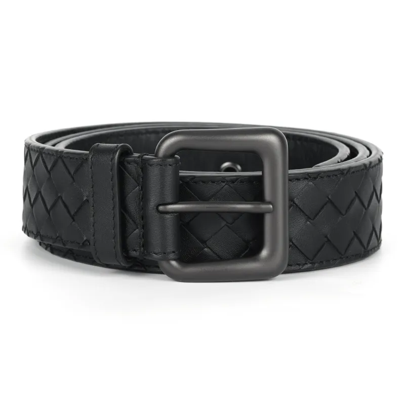 Bottega Veneta Cow Leather Leather Belts Men's Black Width  3.5cm-0