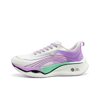 ALI THE FOX Cushioned Wear Resistant Breathable Impact Resistant Lightweight Low Top Running Shoes Men's White Purple