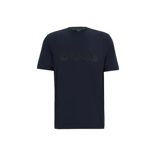 HUGO BOSS Maxi Logo Embossed Crewneck T Shirt