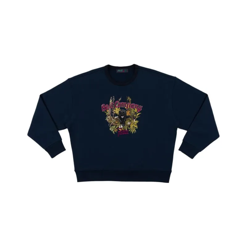 Patta X Best Company Co-branded Series Sweatshirts Unisex Dark Blue-0