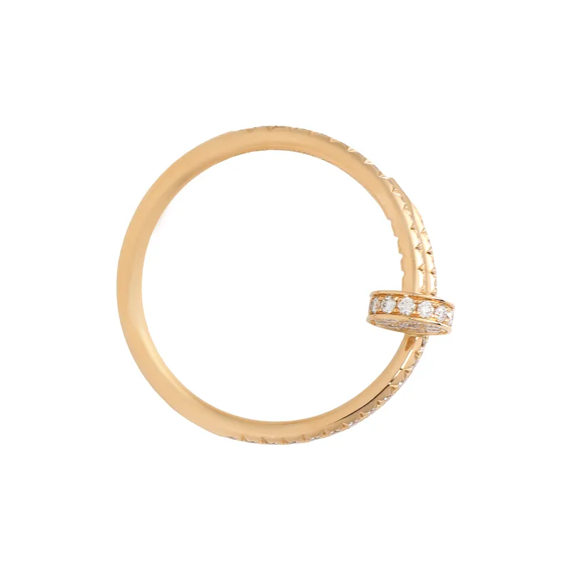 Cartier 18K Yellow Gold Small Juste Un Clou Diamond Ring-2