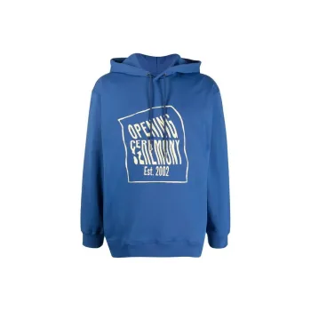 Opening Ceremony Warped Logo Printed Hoodie