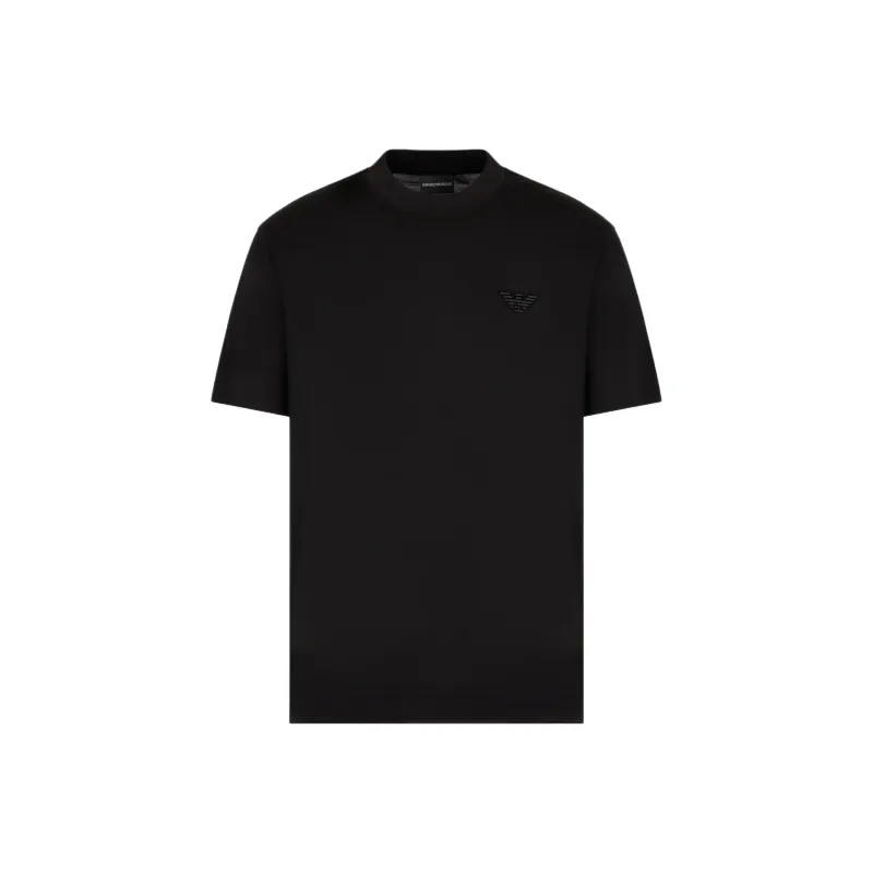 EMPORIO ARMANI Lyocell blend Jersey T shirt With A Flocked Logo-0