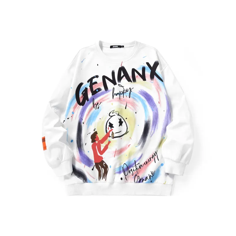GENANX Crew Neck Loose Fit Regular Sweatshirt Unisex-5
