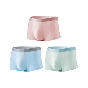 MIIOW Underpants Minimalist Style Solid Color, Quick Dry Trendy Men's 3 Pack