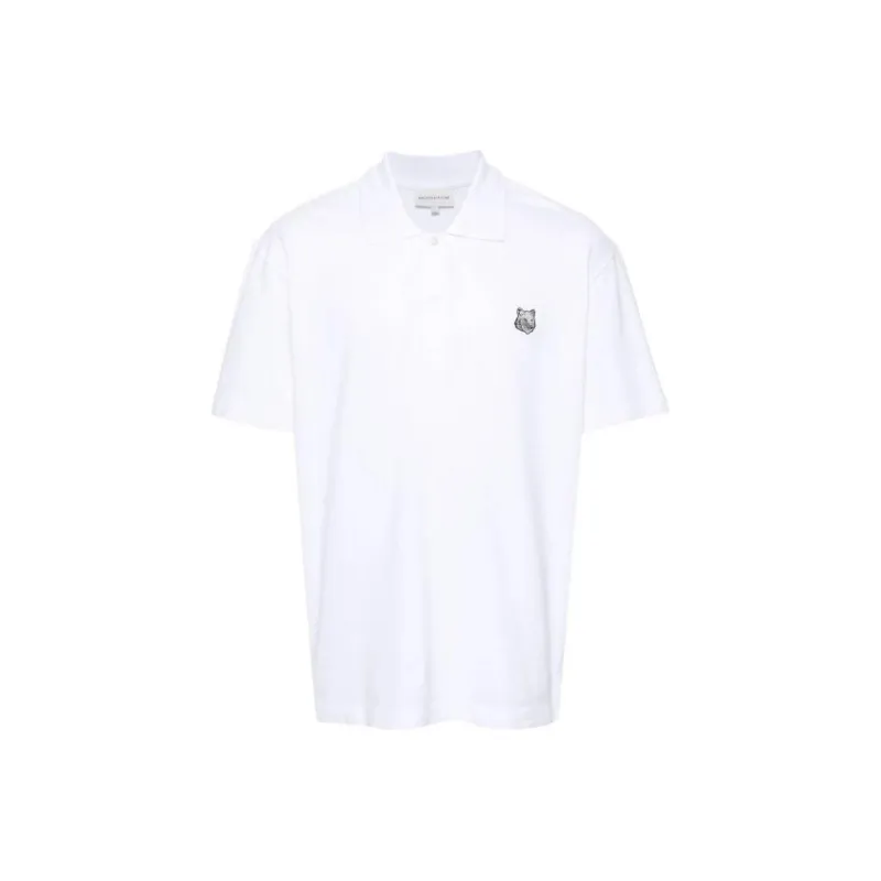 Maison Kitsune Fox Head Patch Short Sleeved Polo Shirt-0
